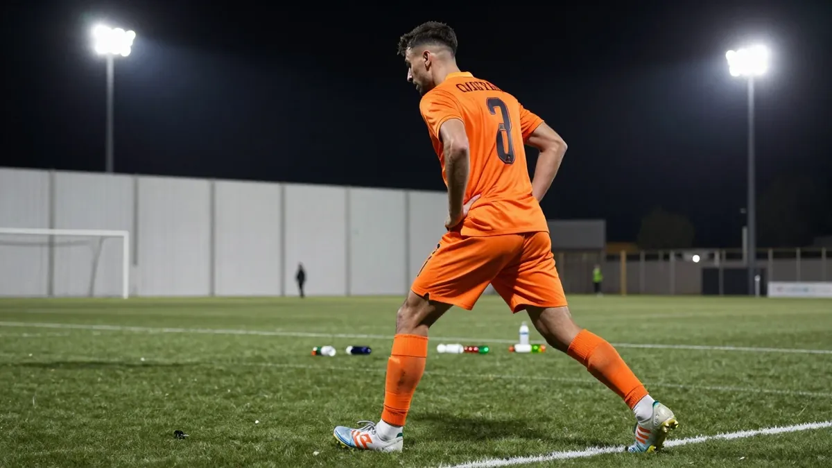 El árbitro aplicó el protocolo tras el lanzamiento de objetos al campo por parte de la afición local tras el gol del...